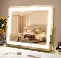 Amazon.com - ROLOVE Gold Vanity Mirror with Lights - Smart ...