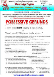 Possessive Gerunds Fce Cae Cpe Cambridge English Key Word Transformation Advanced English Grammar English Grammar Advanced English Grammar English Phrases