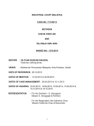 The industrial court is a creature of statute. Industrial Court Malaysia Burden Of Proof Law Employment