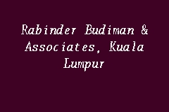 Rabinder has wide experience in all areas of commercial real estate. Rabinder Budiman Associates Kuala Lumpur Firma Guaman