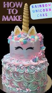 Rainbow Unicorn Cake Decorating Tutorial Rainbow Unicorn Cake Unicorn Cake Unicorn Birthday Cake