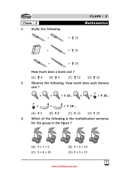 Class 3 Nstse Sample Papers And Syllabus As Issued By Unified Council Class 3 Maths Math Olympiad Maths Syllabus