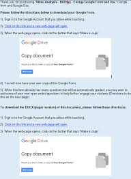 Check spelling or type a new query. Video Analysis Bill Nye Energy Ms Ps3 Google Form And Doc Made By Teachers