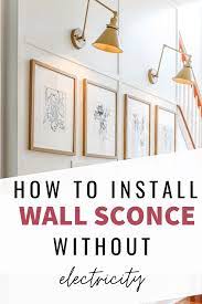 Diy Wall Sconce How To Install Sconces Without Running Electricity All You Need Are Rechargeab Wall Sconces Living Room Diy Wall Sconce Gallery Wall Lighting