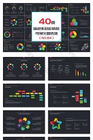 40 Pages Dark Color Colorful Information Visualization Ppt