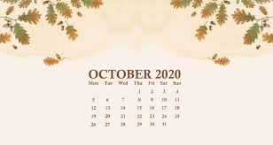 October 2020 Desktop Calendar Wallpaper In 2020 Desktop Wallpaper Calendar Calendar Wallpaper October Calendar Wallpaper