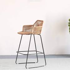 amazon com bar chair rattan chair bar stool high stool home back dining chair comfortable simple and beau wicker bar stools wicker rocking chair wicker chairs