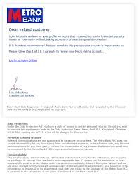 Open a time deposit account. Scams Spams And Shams Revealed Metro Bank Spam Email Your Online Accounts Review Notification