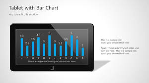 tablet chart concept for powerpoint with blue style