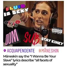 I wanna be your master. Wiwibloggs V Twitter We Don T Have To Have A Single Identity Maneskin S Damiano Says The I Wanna Be Your Slave Lyrics Explore The Many Facets Of Sexuality Victoria Says