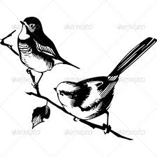 Bird On Branch Drawing Birds On The Branch Illustration Vector Graphics Design Sketches