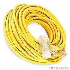 100 Ft Electric Extension Cord 3 Plug Light 12 3 Indoor Outdoor Ylw Heavy Duty Extension Cord Plugs Indoor Outdoor