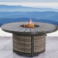 Endless summer lp gas outdoor fire table. Leatherwood Resort Aluminum Wicker Propane Fire Pit Table Reviews Birch Lane
