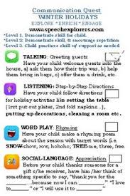 Winter Holiday Speech Language Activities At Home Speech Language Activities Language Activities Speech And Language