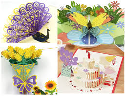 Card templates are arranged into various categories such as holidays and birthdays. Buy Candygrid 4 Pieces 3d Pop Up Cards Handmade Pop Up Card Greeting Cards With Envelopes For Birthday Mother S Day Spring Graduation Wedding Anniversary Thanks Get Well All Occasion Cake Peacock Flower