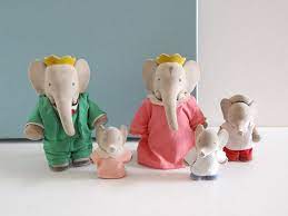 Figurines Family Babar Figurines Etsy Dinosaur Stuffed Animal