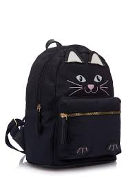 Lacivert Kiz Cocuk Genc Kiz Kedi Baskili Kiz Cocuk Sirt Cantasi 783202 Defacto