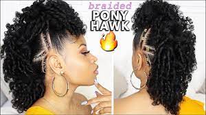 Use hairspray to make sure your hair will last all day. Easy Defined Curly Braided Mohawk Natural Hair Tutorial Youtube