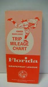 Vintage 1965 Major League Florida League Baseball Trip Mileage Chart Commission Ebay