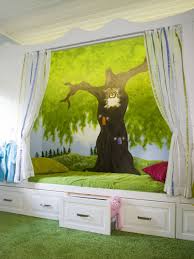 Astounding Modern Kids Bedroom Ideas Amusing Kids Bedroom Fantastic Tree With Cute Owl Cartoon Wallpa Glitter Wallpaper Bedroom Kids Room Design Day Bed Frame