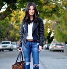 Ripped Jeans Leather Jackets Leather Jackets Women Leather Jacket Girl Ripped Jeans Women