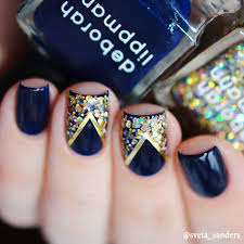 De color loc adj locución adjetiva: Manicure Azul Marino Para Probar En Casa Unas Azules Manicuras Manicura De Unas
