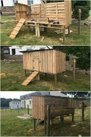 Add wire on two or three sides to give them air and block the cold wind with sacks during. Chicken Coop With Pallets