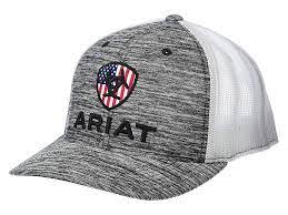 Ariat Ariat Rwb Shield Logo Flexfit110 Snapback Cap Heather Grey White Ariat Country Hats Snapback Cap