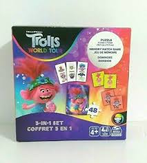 Spinning games hand spinning gaming plays game toys indoor cycling. Dreamworks Trolls World Tour Puzzle 3 In 1 Set Box Games Spin Master Ebay
