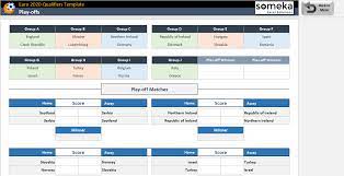 Euro 2020 Qualifiers Template Fixtures Playoffs In Excel