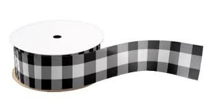 Black And White Buffalo Plaid Ribbon White And Black Buffalo Check Plaid Ribbon Xmas Christmaseve Christmas Eve Christmas Merry Buffalo Check Plaid Buffalo Plaid Ribbon Plaid Ribbon