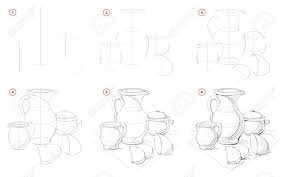 Posted by home man wall at 2:54 am friday, april 5, 2013 How To Draw Still Life With Baltic Ceramic Dishes Creation Step Royalty Free Cliparts Vectors And Stock Illustration Image 134264286