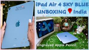 Customize your ipad with custom ipad engraving. Ipad Air 4 Sky Blue 2020 Unboxing Apple Pencil 2 Engraving Youtube
