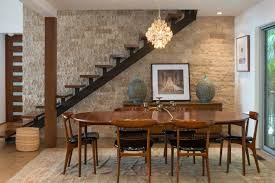 A stone accent wall can enhance practically any space within the home, including entryways, kitchens, living rooms, bathrooms and dining rooms. Midcentury Modern Dining Room With Stone Wall Hgtv