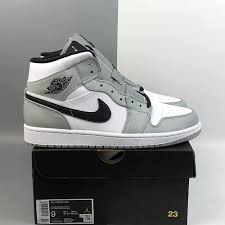 Air Jordan 1 Mid Light Smoke Grey Black White For Sale The Sole Line