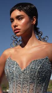 Lace and Beads Blue Madison Dress