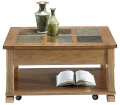 Rustic Ridge Coffee Table Lift Top Light Oak Brown Veneer Elm Progressive Furniture Products Sofa End Tables Furniture Light Oak