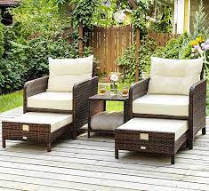 amazon com pamapic 5 pieces wicker patio furniture set outdoor patio chairs with ottomans garden wicker patio furniture set outdoor patio chairs patio chairs