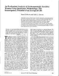 Pdf An Ecofeminist Analysis Of Environmentally Sensitive Women Using Qualitative Methodology The Emancipatory Potential Of An Ecological Life Susan Dobscha Academia Edu