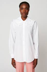 Claudine Collar Shirt With Embroidered Ruffles Paul Joe