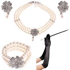 Enjoy complimentary shipping and returns on your order. 1950s Costume Jewelry Accessory Set Pearl Necklace Earring Glove Cigarette Holder Audrey Hepburn Breakfast At Tiffanys Costume Accessories Aliexpress
