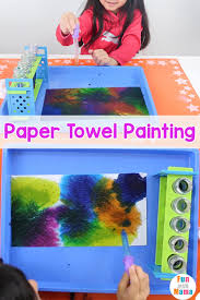 Paper Towel Painting Easy Painting For Kids Fun With Mama Easy acrylic painting ideas for beginners on canvas.