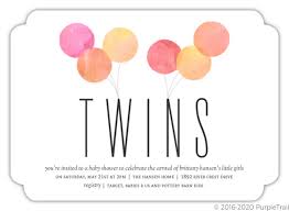 Or opt for a party after the baby arrives, allowing time for mom and baby to adjust to their. Watercolor Balloon Celebration Twin Baby Shower Invitation Twins Baby Shower Invitations