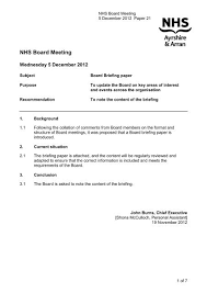 Are you looking for briefing paper design templates psd or ai files? Board Briefing Paper Nhs Ayrshire And Arran