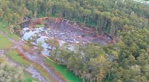 boat swallowed by huge sinkhole in