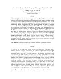 Maybe you would like to learn more about one of these? Pdf Personaliti Dan Keakuran Faktor Mempengaruhi Pencapaian Akademik Teknikal