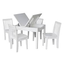 international concepts white rectangular kid s play table set of 4 chairs lowes com kids table and chairs chair set kids play table