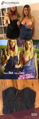 Paris Hilton Simple Life Halloween Costume Denim Choker Clothes Design Ideal Fit