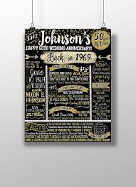 50th Wedding Anniversary The Year You Got Married Popular 50th Wedding Anniversary Gifts Gold Black Anniversary Party Married In 1969 50th Birthday Party Decorations 50th Birthday Gifts 50th Birthday
