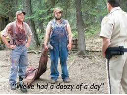 tucker and dale vs evil. Such an easy costume! I might have to do this.
